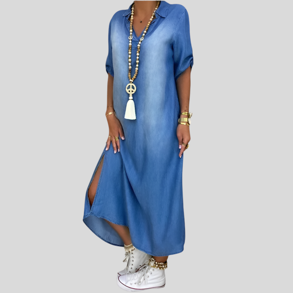 ALESSIA - Abito lungo denim dal comfort disinvolto