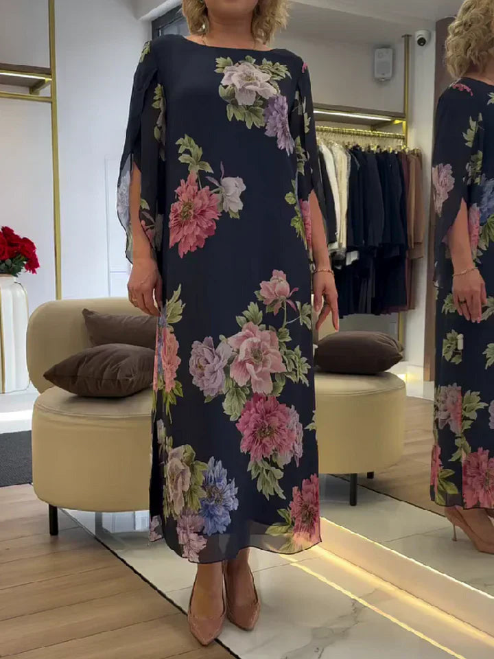 BEATRICE - Abito Maxi Floreale in Chiffon