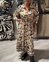 CHIARA - Abito camicia floreale marrone