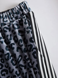 CASAZZA - Completo grigio in velluto leopardato con righe retro