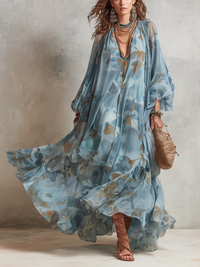 GIULIA - Maxi abito in misto seta