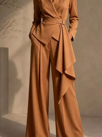 SARCEDO - Completo blazer con cintura e pantaloni ampi