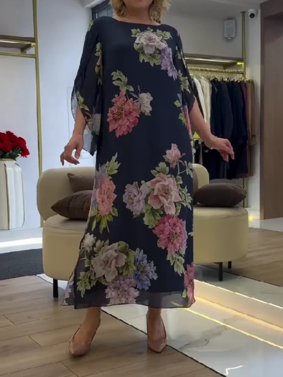 BEATRICE - Abito Maxi Floreale in Chiffon
