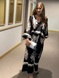 CLARISSA - Pantaloni sartoriali a stampa irregolare