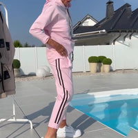 ORINO - Set due pezzi con felpa e jogger casual rosa o kaki