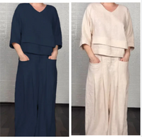 SPARANISE - Completo due pezzi in lino leggero, vari colori