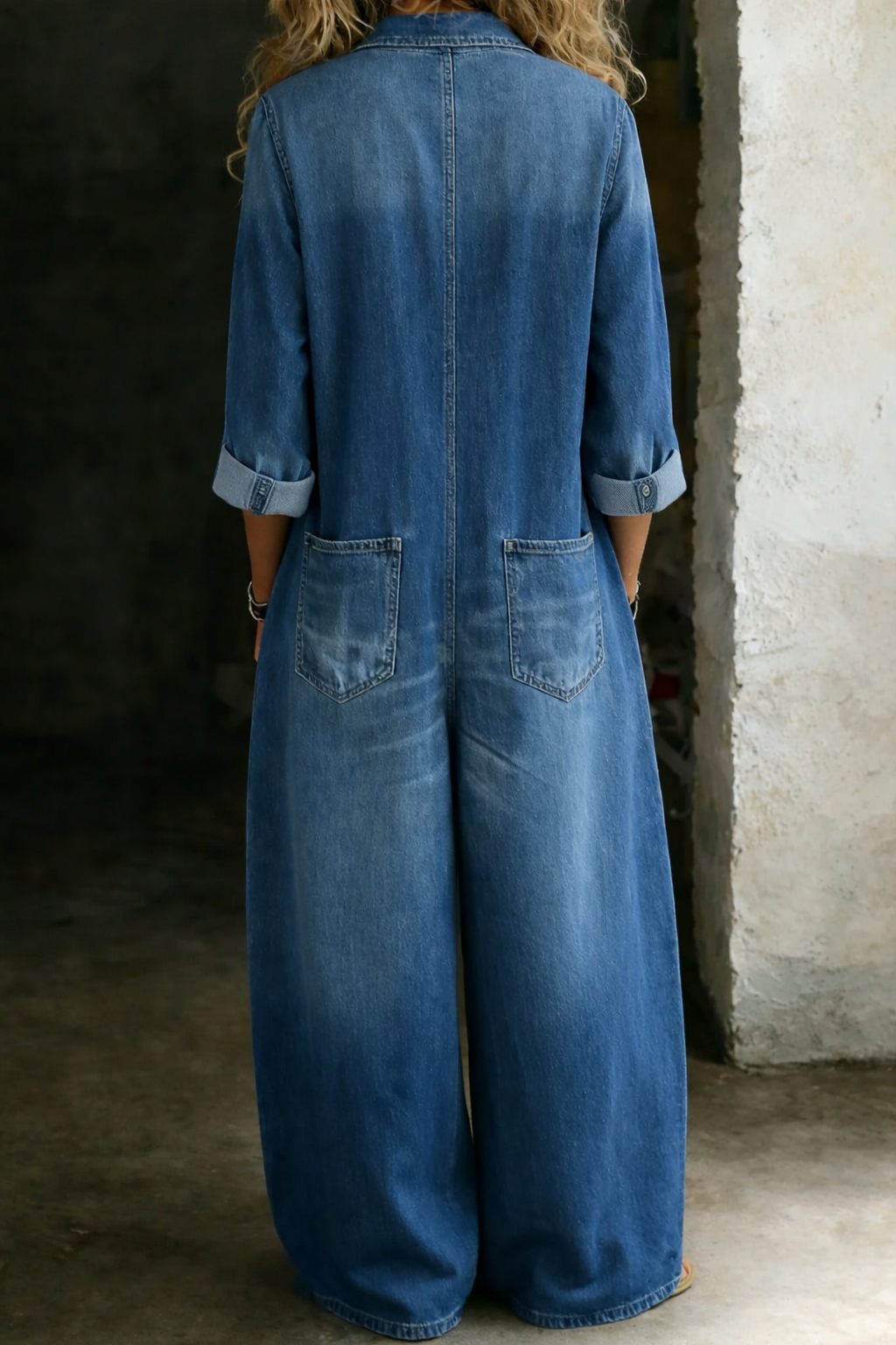 TRIGOLO - Tuta casual in denim disponibile in più colori