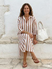 GIULIA - Abito Midi a Righe Verticali