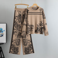 LONGARONE - Set due pezzi in maglia jacquard effetto inchiostro