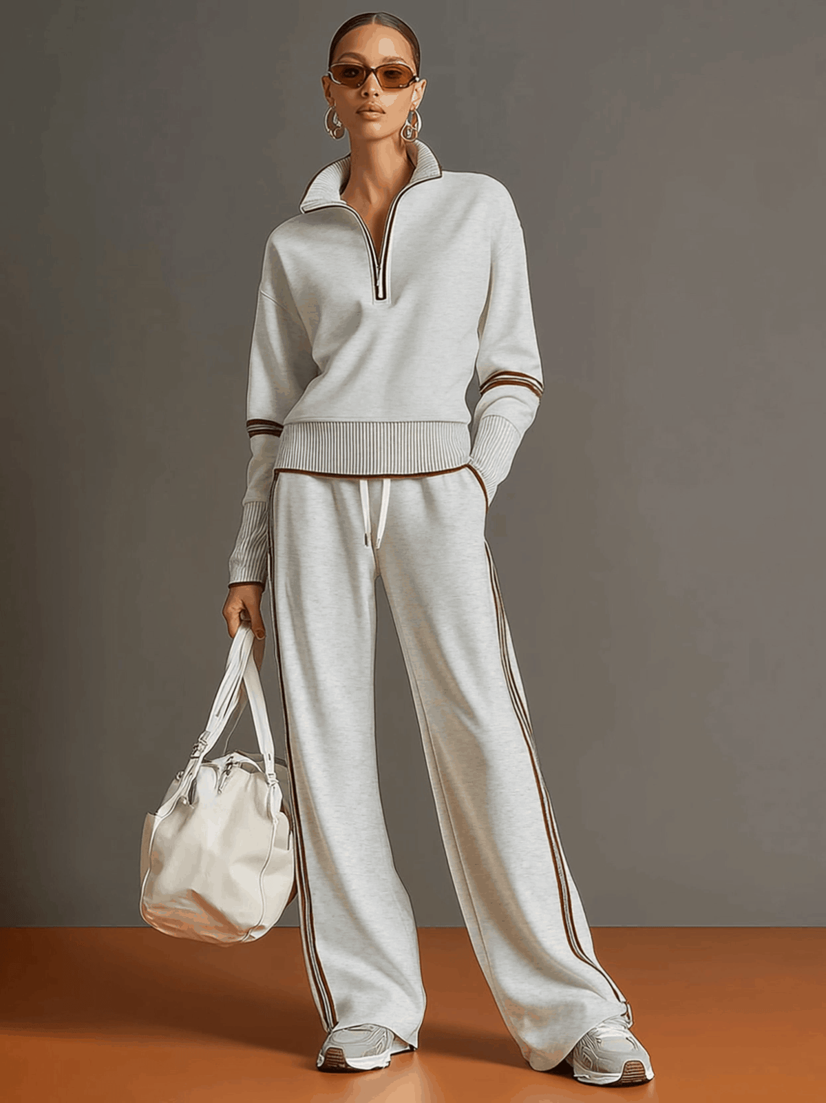 CASHMERE - Set due pezzi in maglia e pantaloni ampi