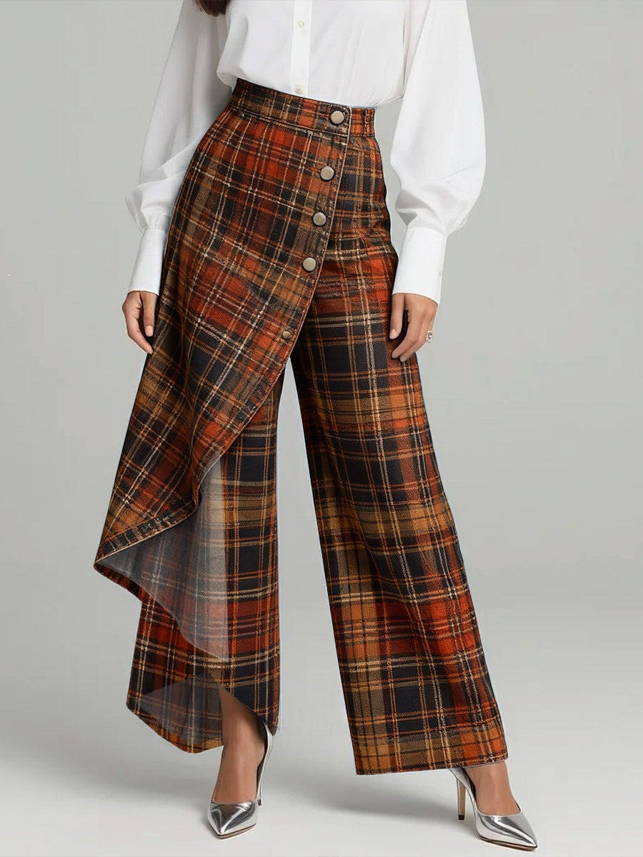 BORE - Jeans wide-leg a vita alta con stampa floreale vintage