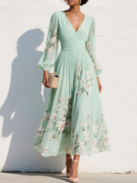 GIULIA - Abito Midi Floreale con Vita Definita