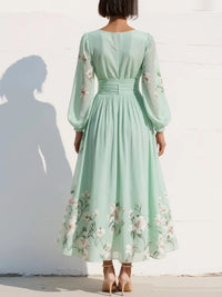 GIULIA - Abito Midi Floreale con Vita Definita