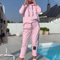 ORINO - Set due pezzi con felpa e jogger casual rosa o kaki