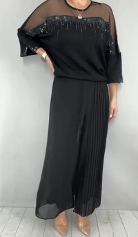 MOGORO - Set due pezzi con pantaloni plissé decorati