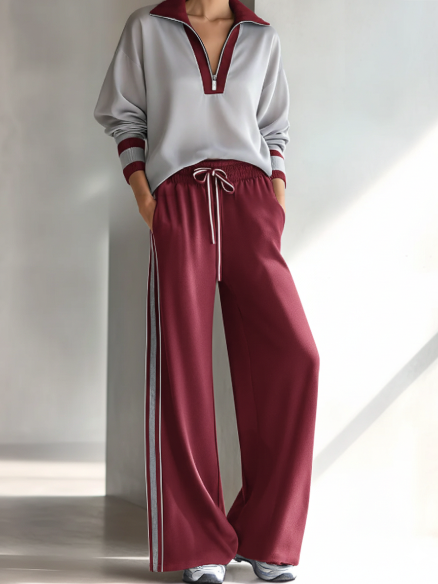 CANTIANO - Set due pezzi felpa e pantaloni color block multicolore