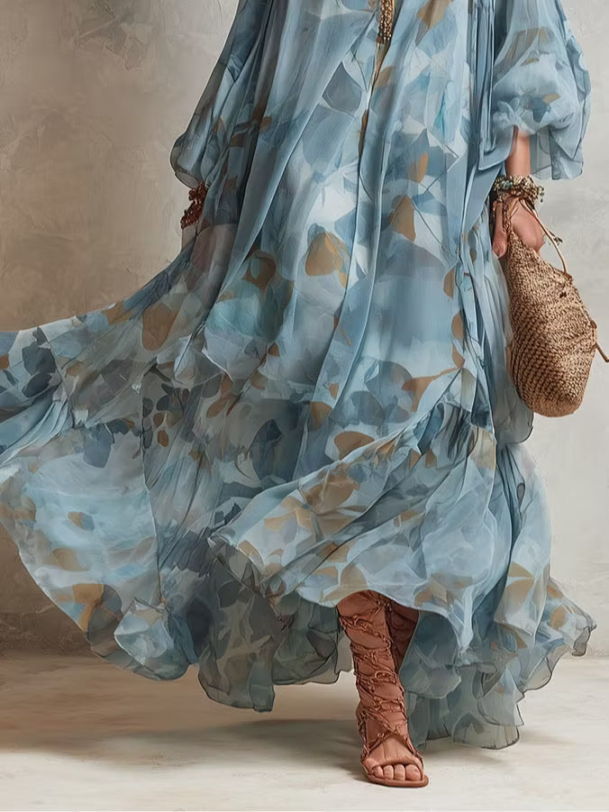 GIULIA - Maxi abito in misto seta