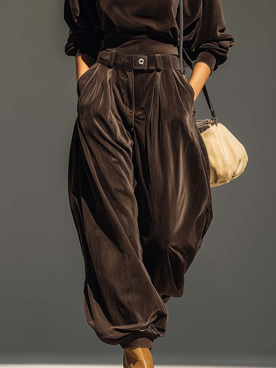 BERENICE - Set due pezzi con felpa rétro con cappuccio, pantaloni ampi e cintura