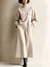 RAPALLO - Set due pezzi in maglia con profili a contrasto chic e confortevole