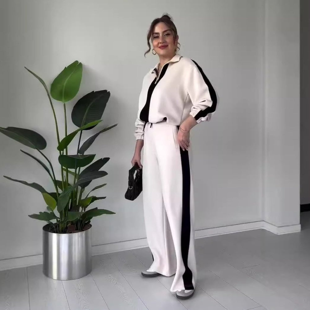 ROBERTA - Completo 2 pezzi con top a zip e pantaloni
