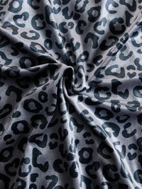 AMARONI - Set due pezzi in velluto leopardato grigio a righe retro