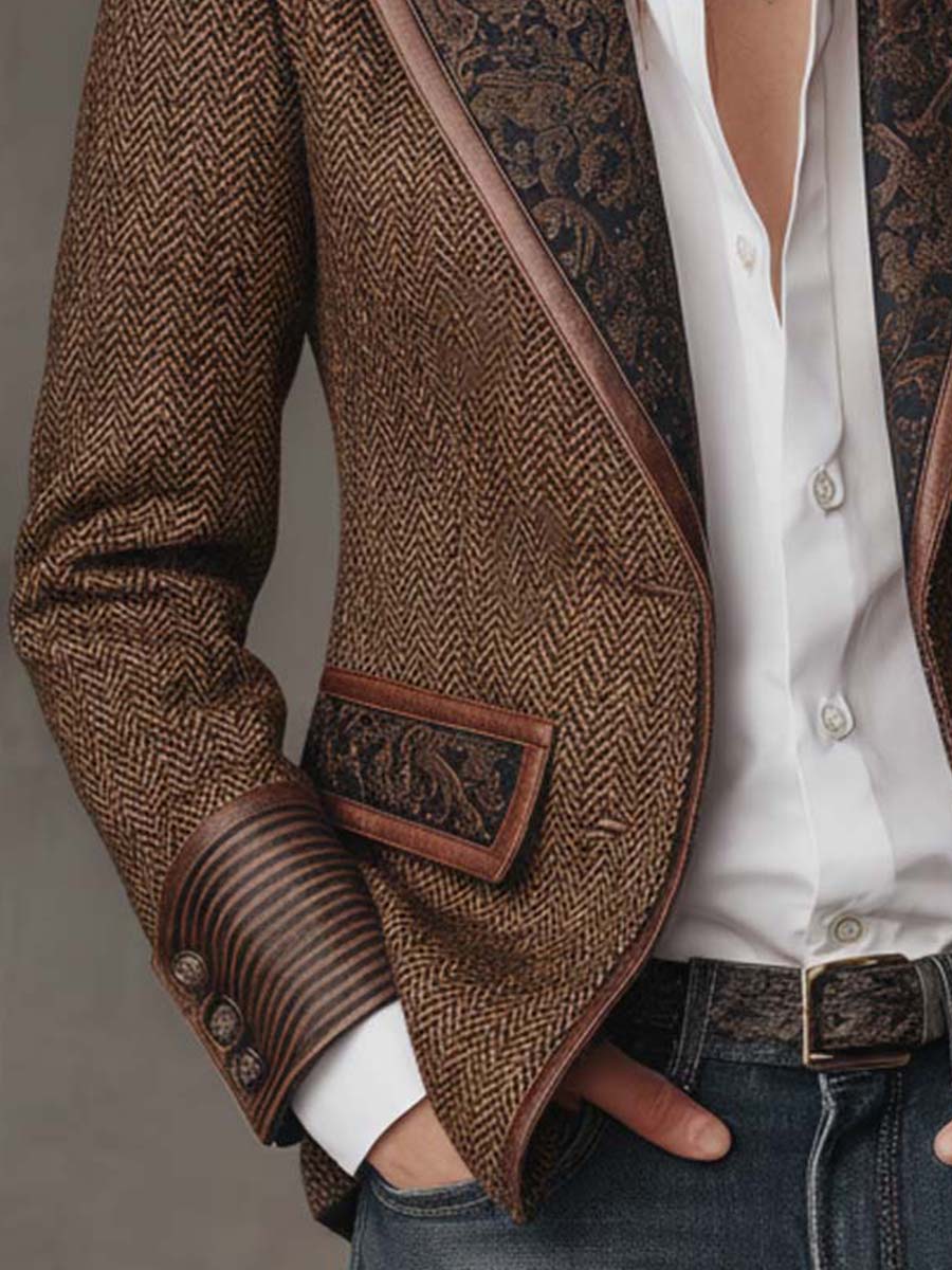 PERCILE - Blazer sartoriale marrone su misura