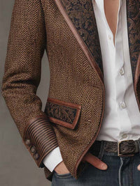 PERCILE - Blazer sartoriale marrone su misura