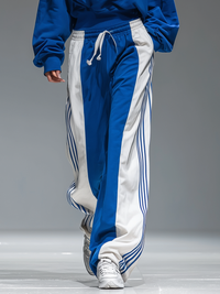 CARPENETO - Set due pezzi blu royal con felpa e pantaloni a righe