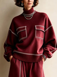 RAPALLO - Set due pezzi in maglia con profili a contrasto chic e confortevole