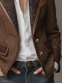 PERCILE - Blazer sartoriale marrone su misura