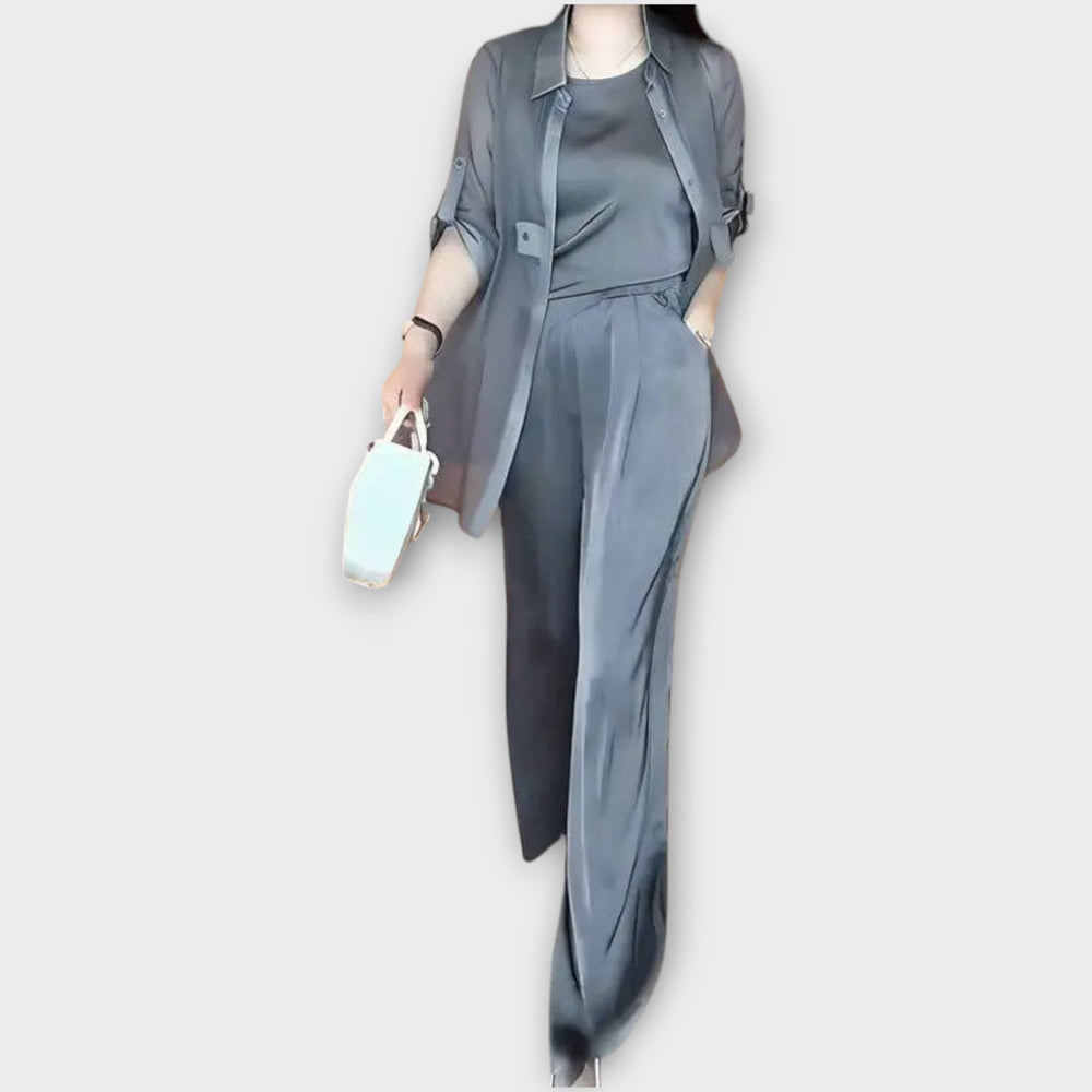 GIULIA - Set 3 Pezzi Relaxed Grigio, Nero, Marrone Chiaro — foto 2