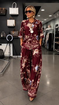 FLORA - ale con camicia e pantaloni ampi a gamba larga