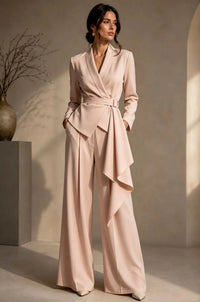 SARCEDO - Completo blazer con cintura e pantaloni ampi