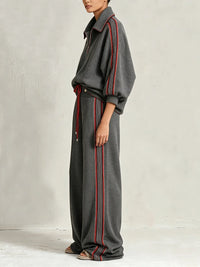 LANCIANO - igio con Felpa Mezza Zip e Pantaloni Wide Leg