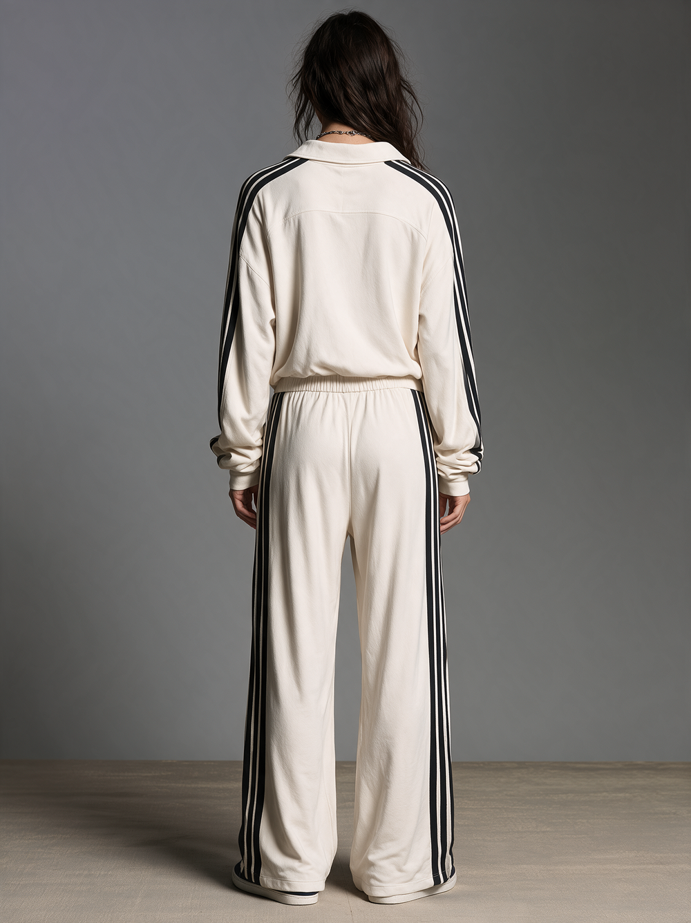 MALNATE - Completo Sportivo in French Terry Color Panna