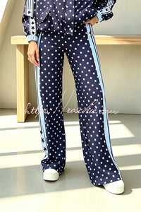 CAGGIANO - Pantaloni palazzo a vita alta con stelle e poisivaletti