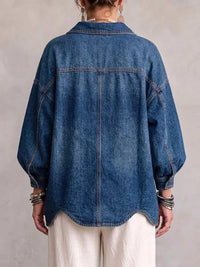 COLOGNE - Giacca Oversize in Denim con Bottoni Dorati