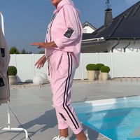 ORINO - Set due pezzi con felpa e jogger casual rosa o kaki