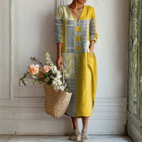 GIULIA - Abito in Lino Geometrico
