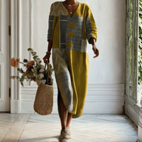 GIULIA - Abito in Lino Geometrico