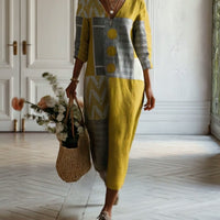 GIULIA - Abito in Lino Geometrico