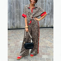 SOFIA - Set due pezzi leopardato rosso, verde e marrone — SHOT 1