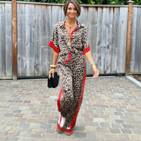 SOFIA - Set due pezzi leopardato rosso, verde e marrone — SHOT 2