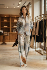 GARGAZZONE - Completo donna in maglia floreale multicolor — SHOT 2