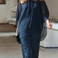 ADELINDA - Completo Donna Elegante in Blu, Bianco, Nero e Rosso — SHOT 3