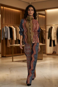 ERVE - Completo in maglia di cotone con stampa geometrica multicolore — SHOT 3
