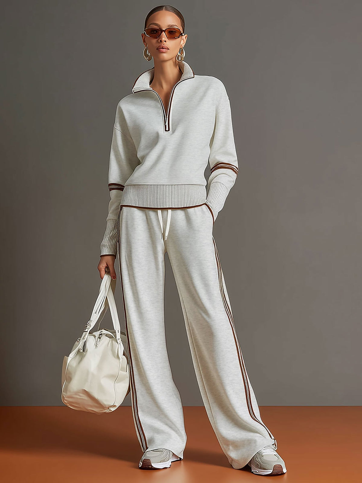 CASHMERE - Set due pezzi in maglia e pantaloni ampi